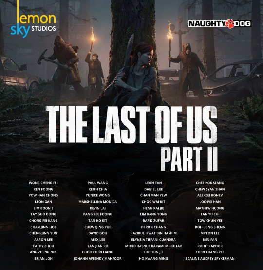 马来西亚工作室Lemon Sky参与开发了《最后的生还者2》