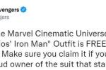 《漫威复仇者联盟》免费发放钢铁侠MCU服装