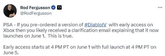 《暗黑破坏神4》抢先体验6月2日7点开启 6月6日正式解锁